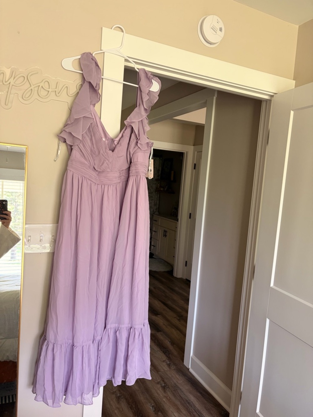 Birdy Grey Lavender Ruffle Strap Maxi Dress